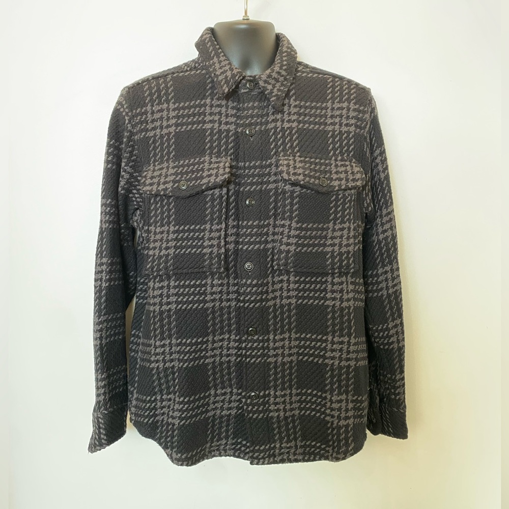 Outerknown Cloud Weave Shirt | Shadow Blake Plaid | NWT